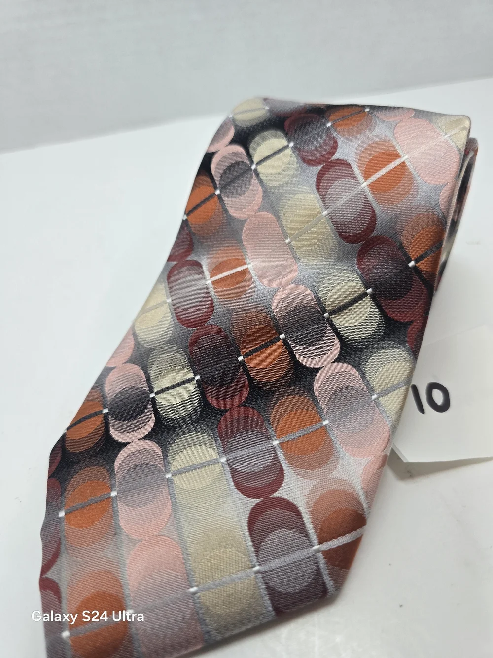 Van Heusen 100% Silk Geometric Abstract Pattern Necktie Tie